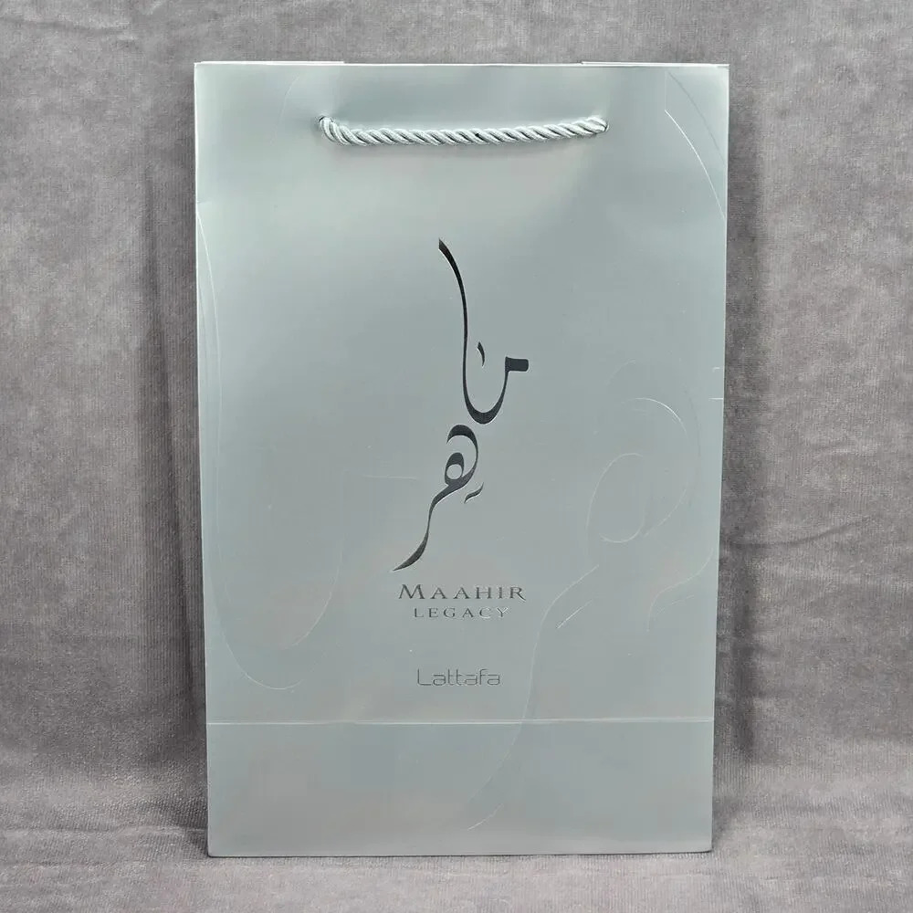 Lattaffa Maahir Legacy Silver Gray Original Rope Handle Gift Bag Tote‎ Bag